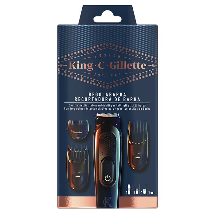 Gillette KING C. GILLETTE Recortadora de Barba 1 Unidad + 3 Peines